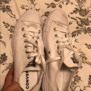 Low top converse sneakers in white